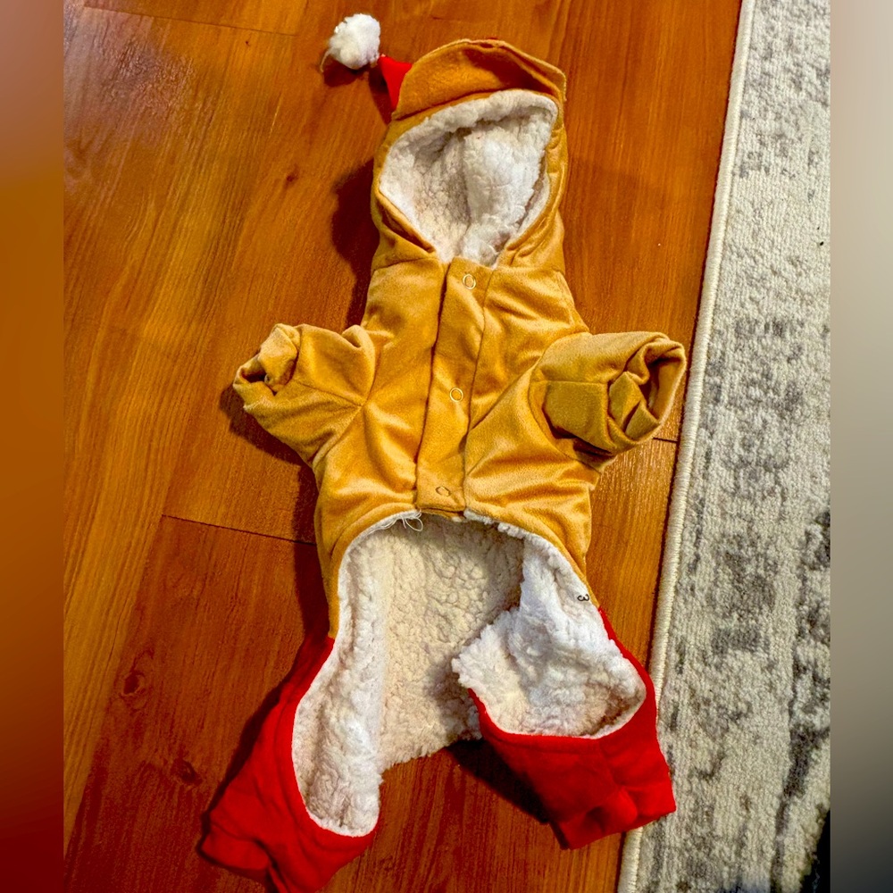 Dog Christmas Onesie Gingerbread Cookie (XS/S)